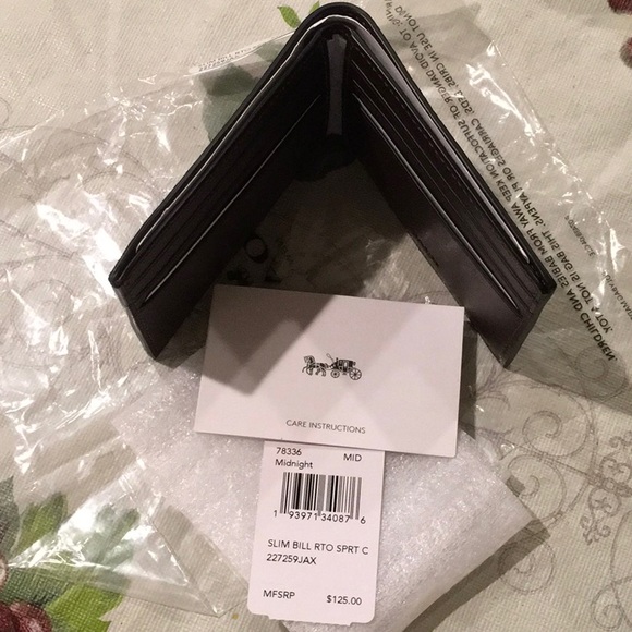 Coach Slim Billfold Wallet With Coach Patch